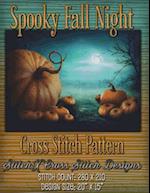 Spooky Fall Night Cross Stitch Pattern