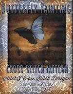 Butterfly Painting Cross Stitch Pattern