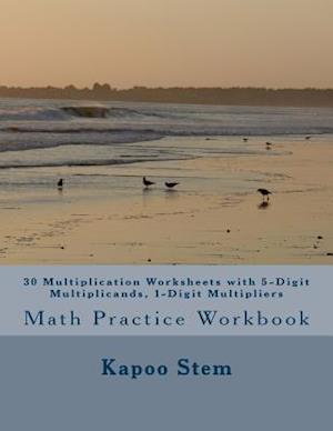 30 Multiplication Worksheets with 5-Digit Multiplicands, 1-Digit Multipliers