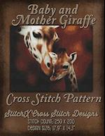 Baby and Mother Giraffe Cross Stitch Pattern