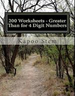 200 Worksheets - Greater Than for 4 Digit Numbers