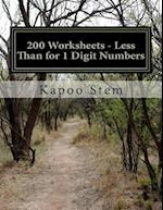 200 Worksheets - Less Than for 1 Digit Numbers