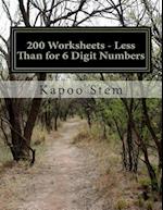 200 Worksheets - Less Than for 6 Digit Numbers