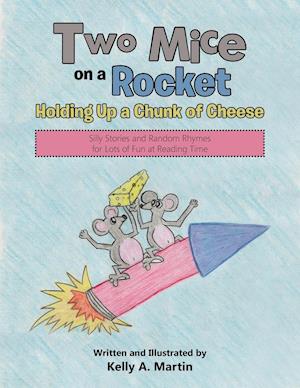 Two Mice on a Rocket Holding Up a Chunk of Cheese