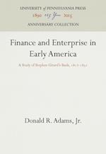 Finance and Enterprise in Early America