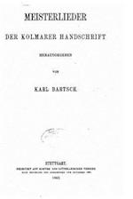 Meisterlieder Der Kolmarer Hanschrift