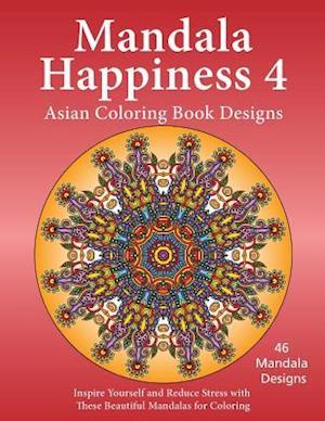 Mandala Happiness 4, Asian Coloring Book Designs