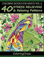 Coloring Books For Adults Volume 6: 40 Stress Relieving And Relaxing Patterns 