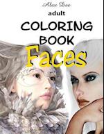 Adult Coloring Book - Faces