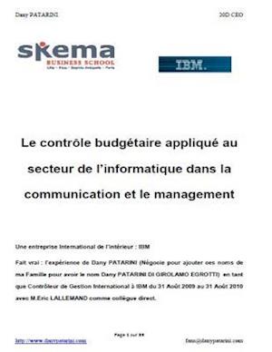 Le Controle Budgetaire Applique Au Secteur de L'Informatique Dans La Communication Et Le Management