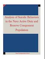 Analysis of Suicide Behaviors in the Navy Active Duty and Reserve Component Population