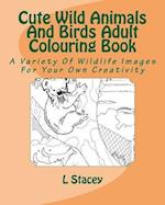 Cute Wild Animals and Birds Adult Colouring Book