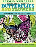 Animal Mandala Coloring Book for Adults Butterflies and Flowers Coloring Page