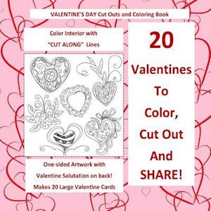 Valentine's Day Cut Out and Coloring Book Color Interior with Cut Along Lines