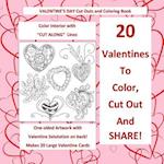 Valentine's Day Cut Out and Coloring Book Color Interior with Cut Along Lines