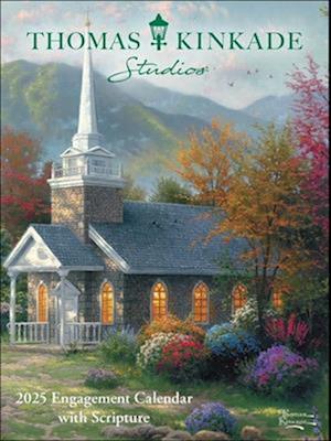 Thomas Kinkade Studios 12-Month 2025 Monthly/Weekly Engagement Calendar with Scripture