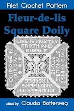 Fleur-De-Lis Square Doily Filet Crochet Pattern