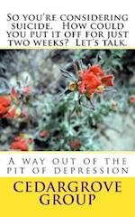 So You're Considering Suicide. How Could You Put It Off for Just Two Weeks? Let's Talk.