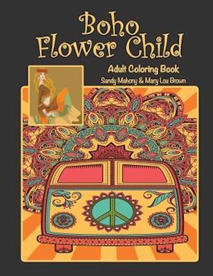 Boho Flower Child Adult Coloring Book