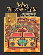 Boho Flower Child Adult Coloring Book