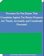 Processes Do Not Ensure That Complaints Against Tax Return Preparers Are Timely, Accurately, and Consistently Processed