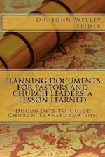 Planning Documents for Pastors and Church Leaders