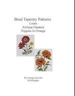Bead Tapestry Patterns Loom Antique Gazania Poppies in Orange