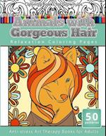 Coloring Books for Grownups Animals with Gorgeous Hair