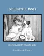Delightful Dogs Grayscale Adult Coloring Book