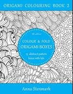 Colour & fold origami boxes - 15 abstract-pattern boxes with lids