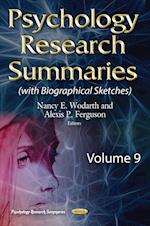 Psychology Research Summaries -- Volume 9