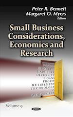 Small Business Considerations, Economics and Research