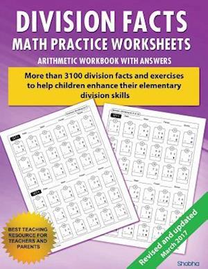 Division Facts Math Practice Worksheet Arithmetic Workbook with Answers