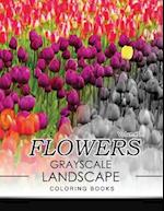 Flowers Grayscale Landscape Coloing Books Volume 3