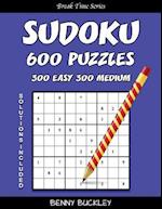 Sudoku 600 Puzzles, 300 Easy and 300 Medium. Solutions Included