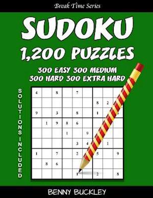 Sudoku 1,200 Puzzles, 300 Easy, 300 Medium, 300 Hard and 300 Extra Hard. Solutions Included