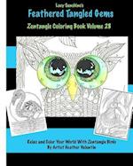 Lacy Sunshine's Feathered Tangled Gems Zentangled Coloring Book Volume 28