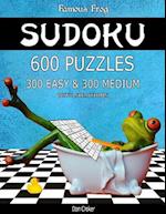 Famous Frog Sudoku 600 Puzzles with Solutions. 300 Easy and 300 Medium