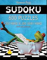 Famous Frog Sudoku 600 Puzzles with Solutions. 300 Hard and 300 Very Hard