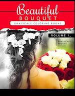 Beautiful Bouquet Grayscale Coloring Book Vol.1