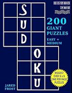 Sudoku 200 Giant Puzzles,100 Easy and 100 Medium