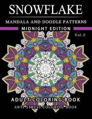 Snowflake Mandala and Doodle Pattern Coloring Book Midnight Edition Vol.2