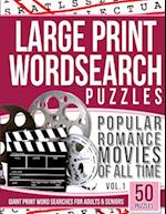 Large Print Wordsearches Puzzles Popular Romance Movies of All Time V.1