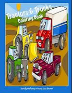 Tractors & Trucks Coloring Book