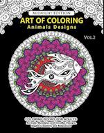 Art of Coloring Animal Design Midnight Edition