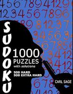 Sudoku 1,000 Puzzles, 500 Hard and 500 Extra Hard, with Solutions