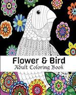 Flower & Bird Adult Coloring Book