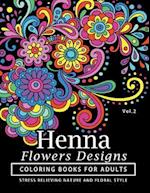 Henna Flowers Designs Coloring Books for Adults