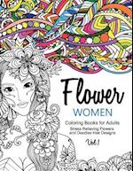 Flower Women Coloring Books for Adults