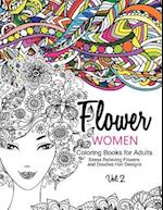 Flower Women Coloring Books for Adults